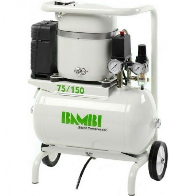 Компрессор масляный бесшумный BAMBI 0.5 кВт 15 л MD75/150