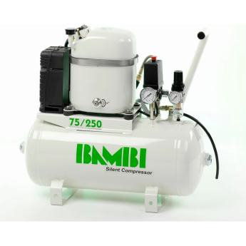 Компрессор масляный бесшумный BAMBI MD75/250 поршневой 24 л 0.5 кВт Компрессор масляный бесшумный BAMBI MD75/250 поршневой 24 л 0.5 кВт