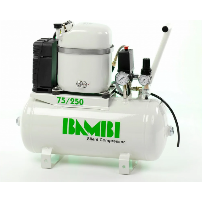 Компрессор масляный бесшумный BAMBI поршневой 24 л 0.5 кВт MD75/250