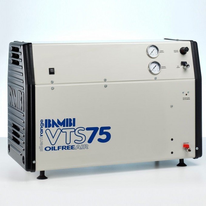 Компрессор безмасляный бесшумный BAMBI с осушителем воздуха 23 л VTS75